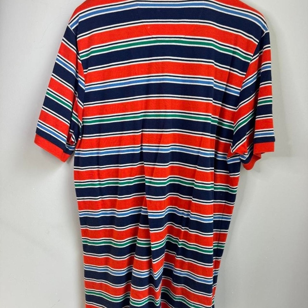 Chaps Polo Ralph Lauren Horizontal Striped Cotton Polo Shirt Mens Large - Picture 5 of 5